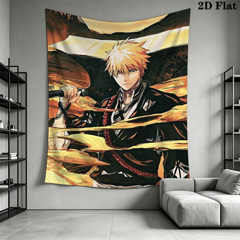 Bleach Wall Tapestry Aesthetic Wall Hanging Printed Fabric Blanket Decorative Tapestries for Bedroom Living Room Home Decor