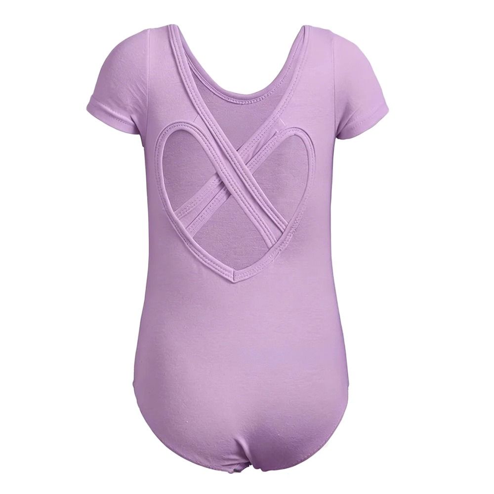 Cotton Gymnastics Leotards Short Sleeve Ballet Bodysuits Fashion Ballet Dress  Children