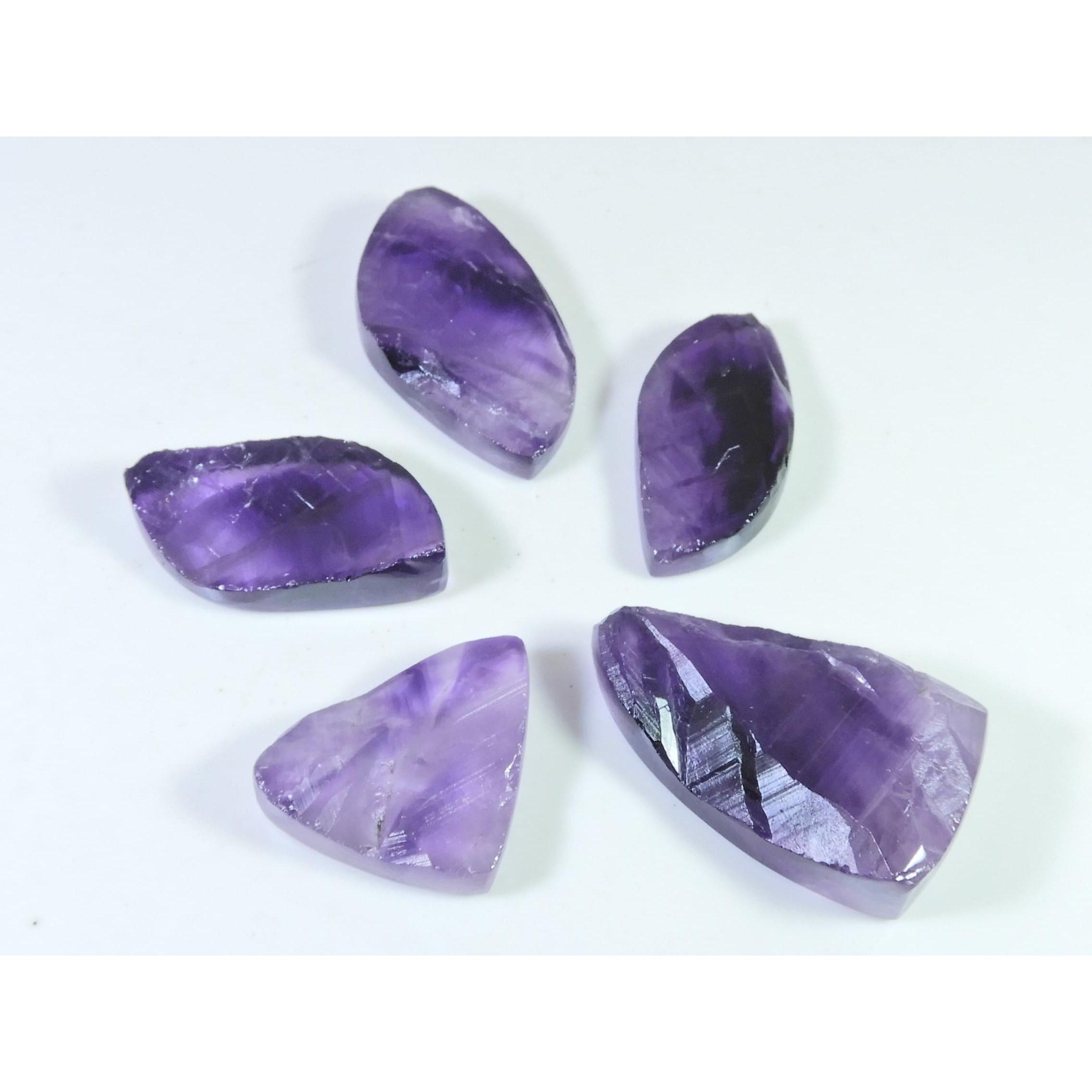 262Cts. Natural Amethyst Druzy Fancy Cabochon Loose Gemstone 05Pcs Lot C-1247