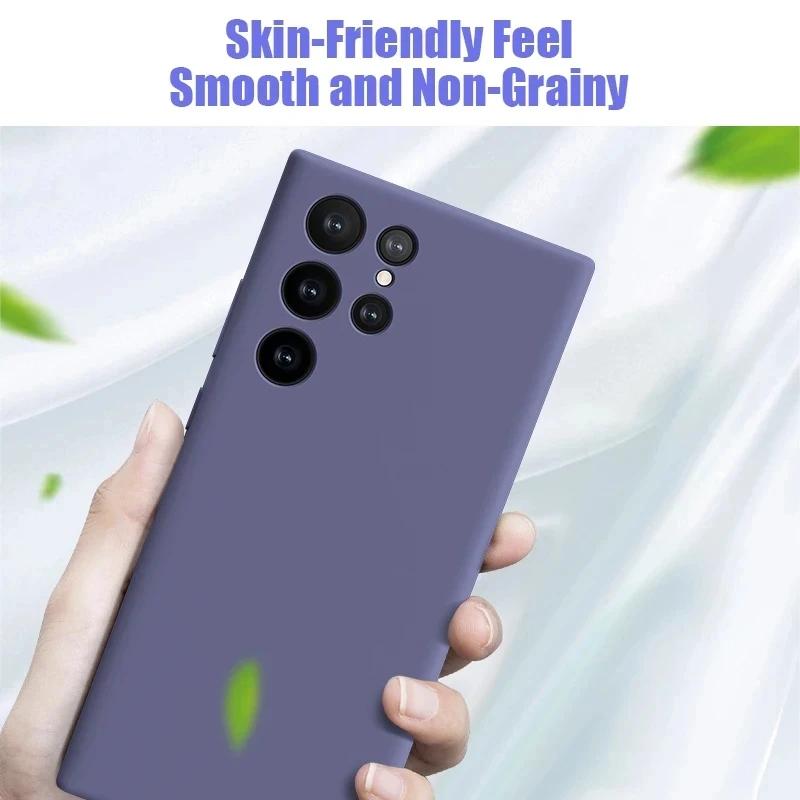 New Upgraded Liquid Silicone Phone Cases For Samsung Galaxy S24 S23 S22 S21 S20 Ultra Plus A34 A54 5G Case Soft Shockproof Cover