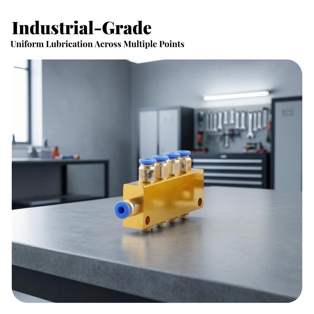 Metal Lubrication Distributor Block | Compact, Component, for Engraving Machine,