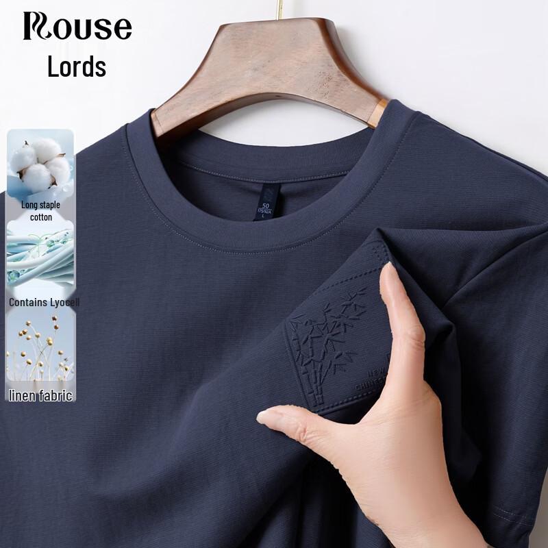 Men s Cotton-Nylon-Lyocell Blend Round Neck T-Shirt 185