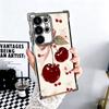 Cherry Bow Sweet Soft Phone Case For Samsung Galaxy S26 Ultra S25 Edge S24 FE S23 Plus S22 S21 + S20 Plating Anti-Fall Fundas
