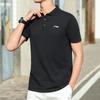 Li-Ning Fitness Series Solid Color Logo Print Casual Short Sleeve Polo Shirt Men Polo Shirts Black APLT321-2