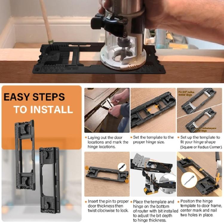 Comprehensive Door Hinge Mortiser Door Hinge Jig For Efficient Installation, Includes Router Bit And Guide Pins