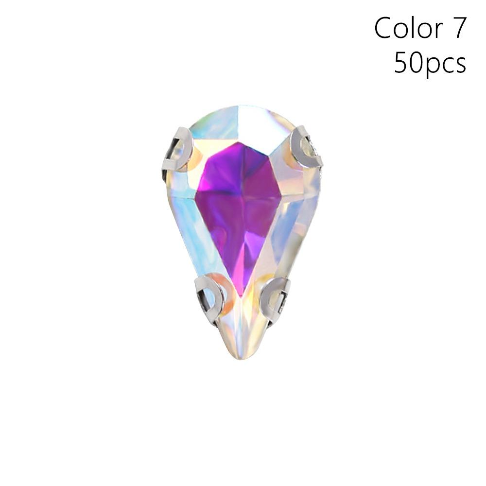 50 szt./Opakowanie Z Srebrnym Mocowaniem Kryształowe Kamienie Szklane Diamentowe Koraliki Ozdoba DIY Ubrania Odzież Buty