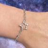 Modische Einfache Silberfarbene Edelstahl Hohl Fünfzackiger Stern Armbänder für Damen Herren Paar Hip-Hop Punk Schmuck