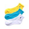 POLO RALPH LAUREN Unisex Short Socks 3-Pair Set Sole Pile Arch Support 27-29cm White Blue Iron Blue