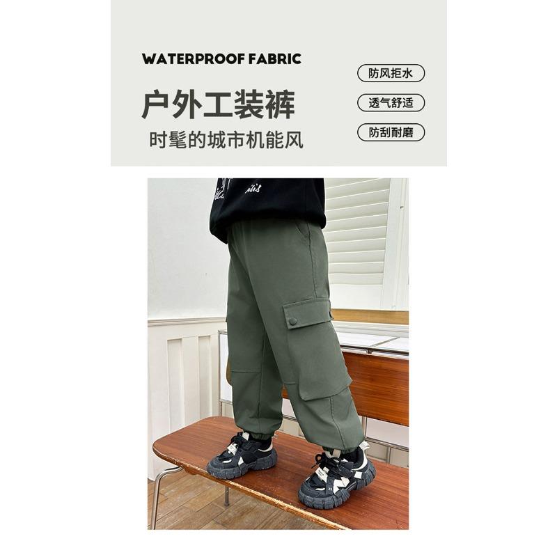 Boys Big Kids Casual Windproof Waterproof Solid Cargo Hiking Trousers