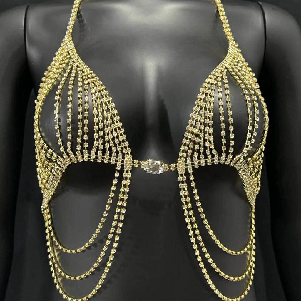 Rhinestone Body Chain Lingerie for Nightclub & Stage Shows