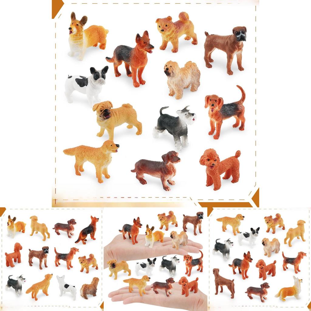 Teddy Plush Dog Miniature Model Pvc Collectible For Pet Enthusiasts