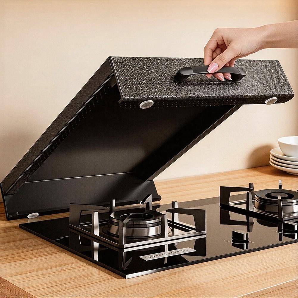Thickened Carbon Steel Stove Top Cover for Gas and Electric Cooktops For Kitchen Countertop Protector Black 5CM 7CM