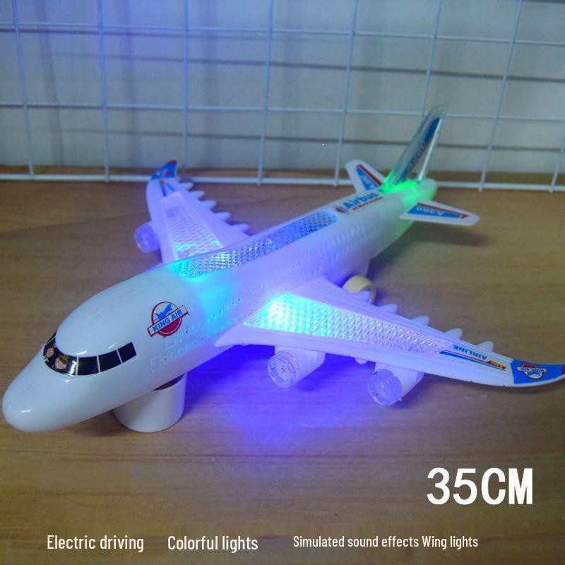 Electric Children's Airbus Model: Light & Sound Anti-Collision Toy Airplane Assembly.