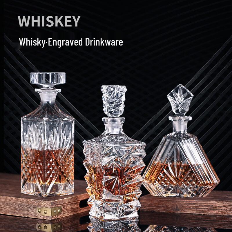 Carved Glass Whiskey Decanter