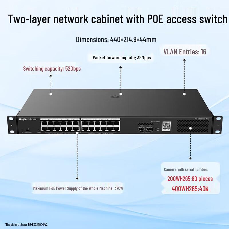 Ruijie RG-ES226GC-P V2 24-Port Gigabit Managed PoE+ Switch