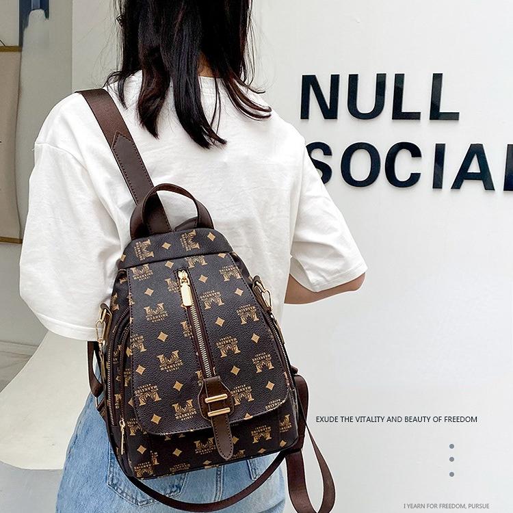 New Women's  Zipper Soft Travel Business Backpack Fashion Casual Retro Backpacks Large Capacity Bags