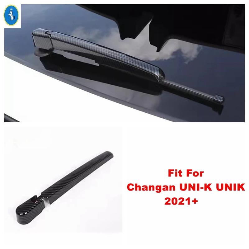 

Carbon Fiber Look Auto Rear Window Windscreen Wiper Decor Sequ Cover Trim For Changan UNI-K UNIK - 2024 ABS Accessories