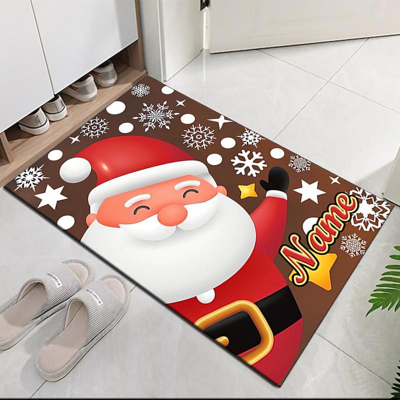Custom Name Christmas Printed Carpet, for Office Chair Living Room Bedroom Kitchen Room Decor Gifts.