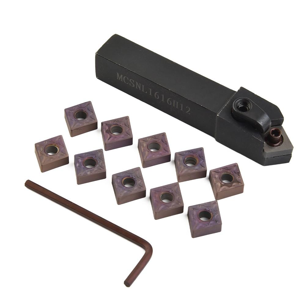 Držák soustružnického nástroje MCSNL1616H12 + 10ks Karbidových břitů CNMG120408-MA VP15TF