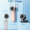 Mini Draagbare Handventilator met LED Display, 150° Opvouwbare 3-in-1 Ventilator, 5 Snelheden 3600mAh Hand/Bureau/Nek Multifunctionele Persoonlijke Ventilator