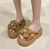 Mode 8CM Plattform Hausschuhe Sandalen Frau Bowknot Dicke Sohle Hausschuhe Frauen Chunky Flip-Flops Sommer Casual Strand Dias Zapatos Mujer