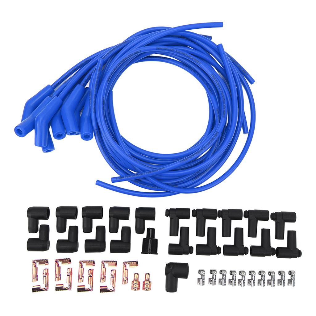 45 Degrees  135 Degrees  Sparking Plug Ignition Wire Set with Dustproof Cover High Performance 8.5mm Diameter