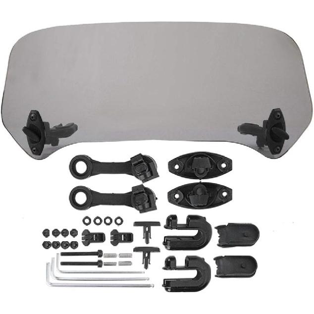 Akozon Deflector,Universal Motorcycle Windscreen Deflector Motorcycle Spoiler Windscreen Air Deflector (Smoked Small)