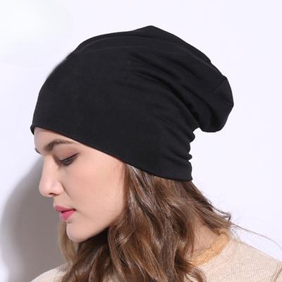 Lässige Frühlingsmützen für Damen, schwarz, Slouch Beanies, einfarbig, dünne Baumwolle, übergroße Mützen für Damen und Herren