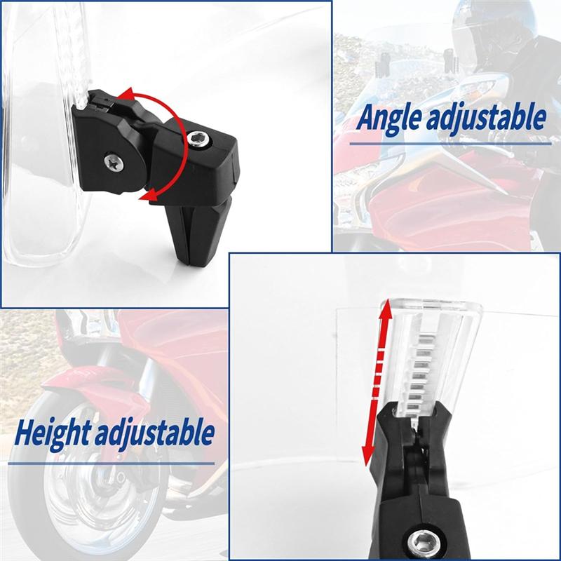 

Universal Motorcycle Adjustable Windshield Extension - Fits For Honda Suzuki Kawasaki Yamaha BMW Ducati Aprilia (Clear) Parts-A9 прозорий