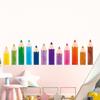 4 Sheets Color Pencil Stickers,Wall Corner Decoration Wall Stickers,for Classroom,Bedroom,Glass Window Decoration,Self-adhesive