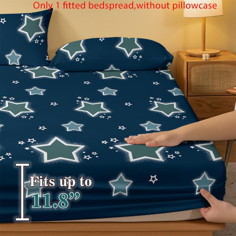 1 Schlichtes modernes Sternenmuster mattes Spannbettlaken, Schlafzimmer bedruckte Bettdecke, Bettwäsche (ohne Kissenbezüge)