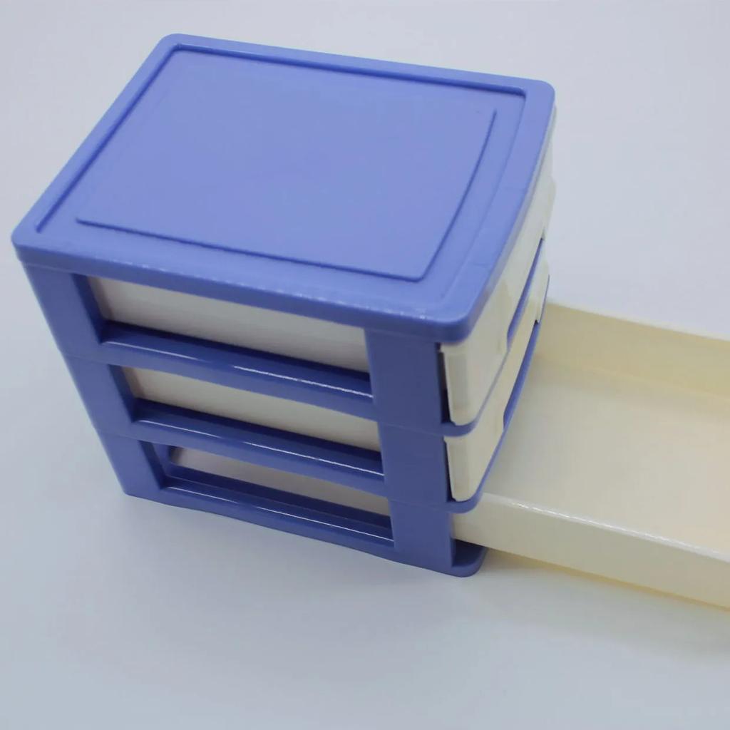Desktop Drawer Storage Cabinet Office Stationery Storage Box Small Miscellaneous Storage Box with Three Drawers