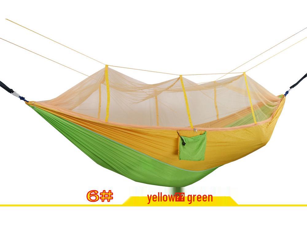 Outdoor Anti-Rollover Nylon Hammock with Mosquito Net - Single/Double Lightweight Parachute Cloth