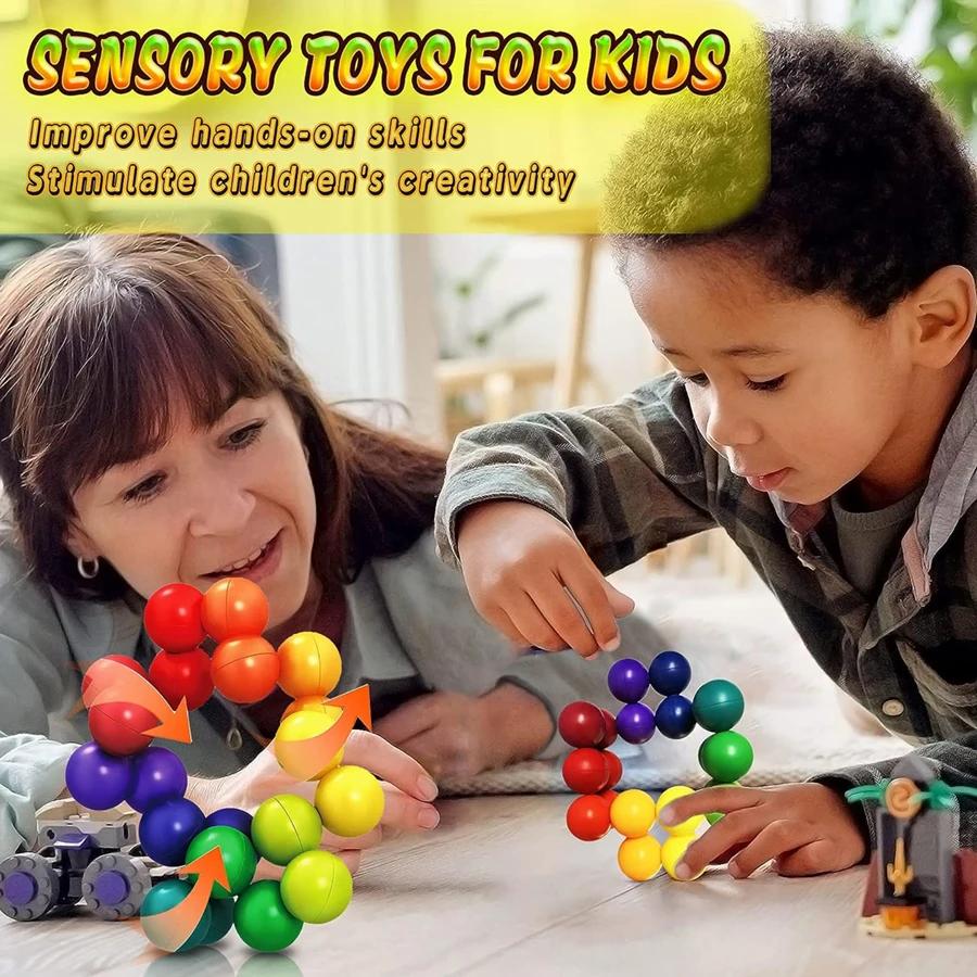 Fidget Toy Educational Color Ball 3D Puzzle Montessori Game Matching Shape Toy for Children Training Sensory Kids Adult Gift