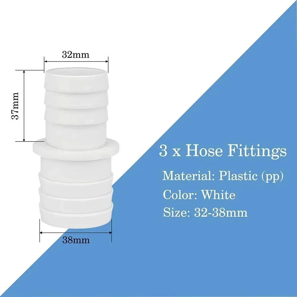2/3/4-teiliges Schlauchverbinder-Set Mit 32-38mm Schlauchtüllen Poolschlauch-Adapter Düsenadapter Schlauchfitting Zubehör Poolreinigungswerkzeug