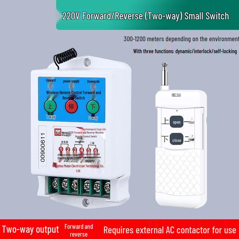 4-Way Multi-Channel Wireless Remote Control Switch for 220V/380V Forward/Reverse Water Pump or Light
