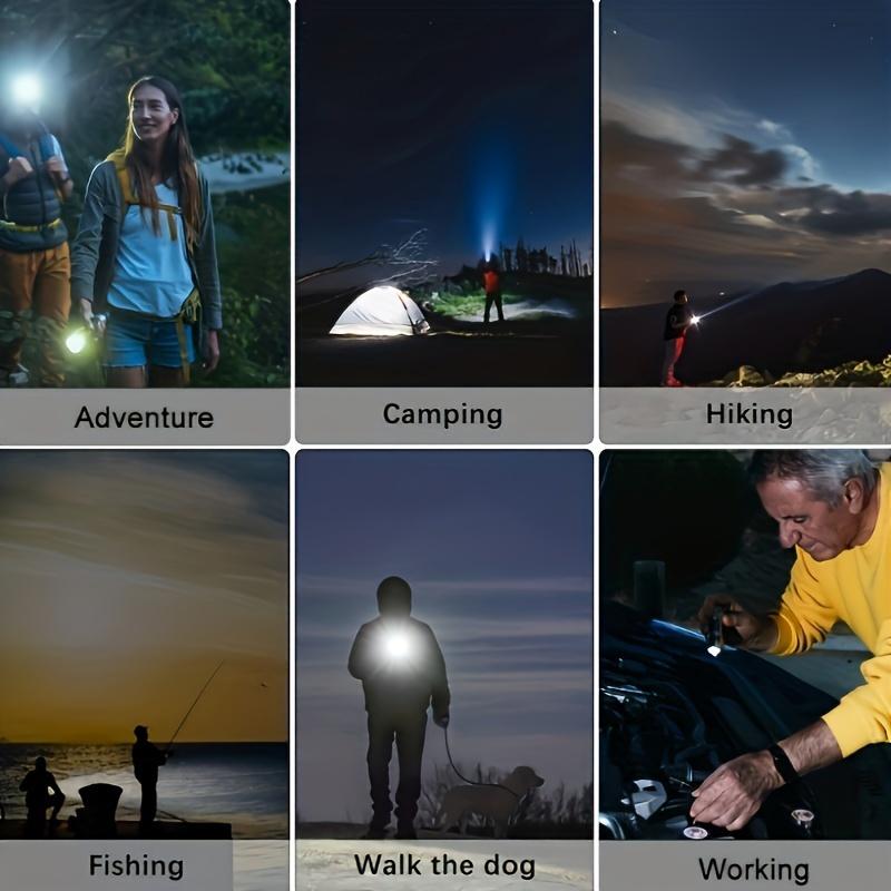 High Power LED Flashlights Telescopic Zoom Flashlight USB Rechargeable Hiking Multi-Functional Camping Outdoor Waterproof Torch