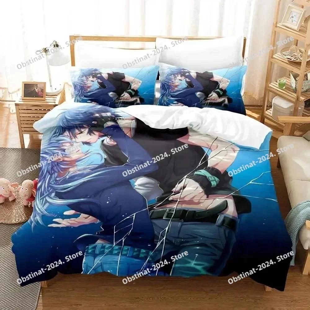 Anime DRAMAtical Murder Game Bedding Set Print single Comforter Quilt Bed Cover Duvet Cover Pillow Case 3 Pieces Kids Adult Size