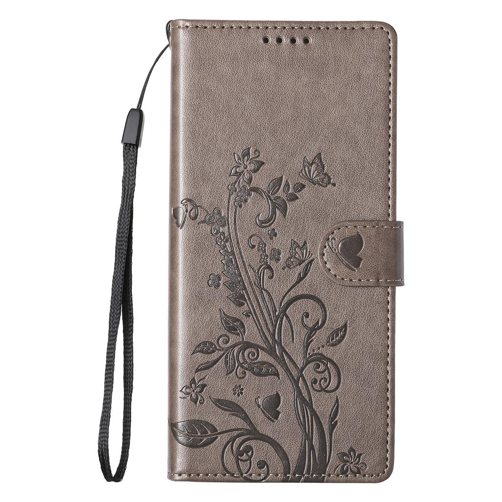 Applicable to Huawei PURA 80 butterfly love flower embossed mobile phone leather case Honor 600 foreign, plug-in card protective case