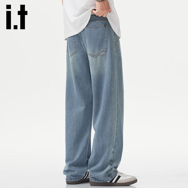 Izzue It Men's American High Street Lyocell Tencel Straight Jeans