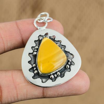 Cadeau Pour Femmes Bijoux Pendentif Argent Sterling 925 Pierre Précieuse Naturelle Mookaïte