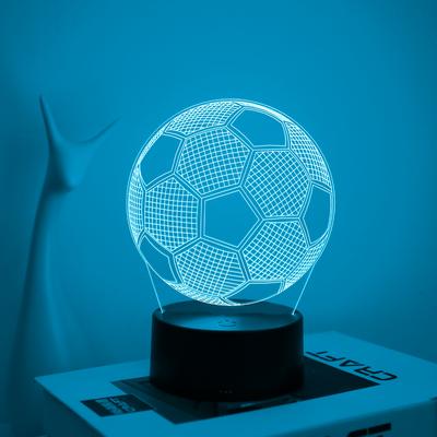 1 Adet Modern Yaratıcı Futbol 3D Gece Lambası, USB Güçlü, Yatak Odalarını, Çalışma Odalarını ve Oturma Odalarını Dekore Etmek İçin Uygundur