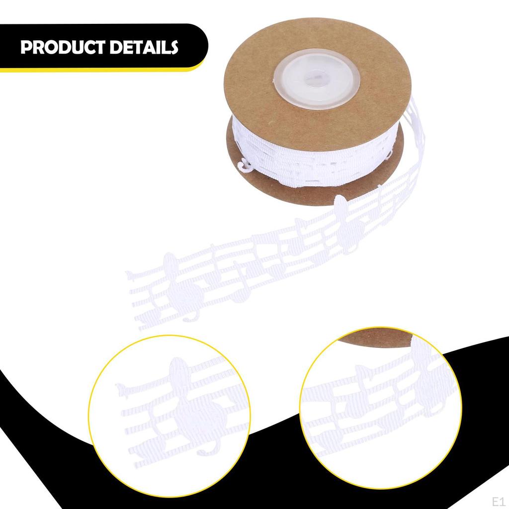 Music Note Ribbon 1.18" X 10 Yards Hollowed Out Decorative for Gift Packing Holiday DIY