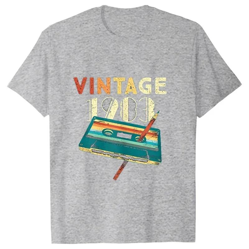 Unisex Tshirt Vintage 1983 Music Cassette 40th Birthday Gifts 40 Years Old T Shirts Summer Music Lover Graphic Harajuku Streetwear