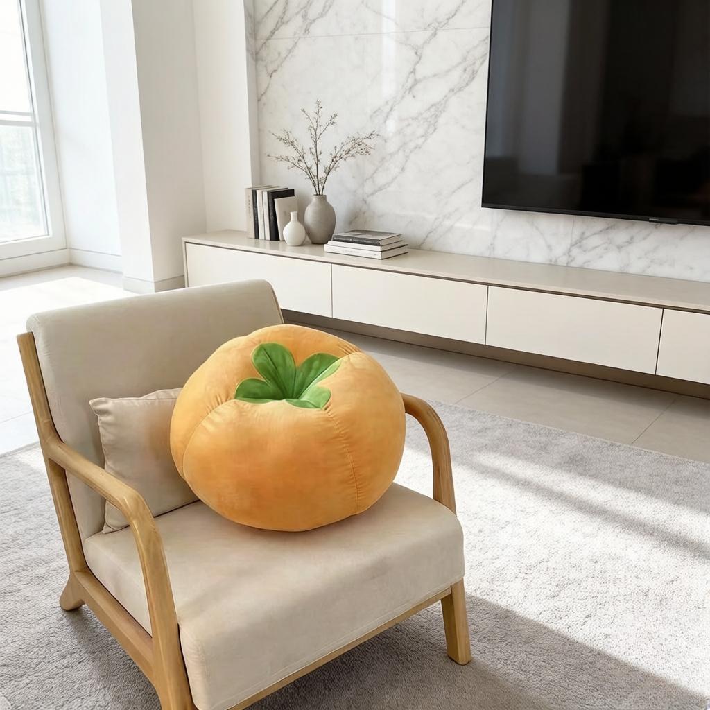 

Thickened Cushion Tomato Shaped Pillow Vegetable Mushroom Persimmon Round Pad Window Seat Pillow Bedroom Decor S жёлтый