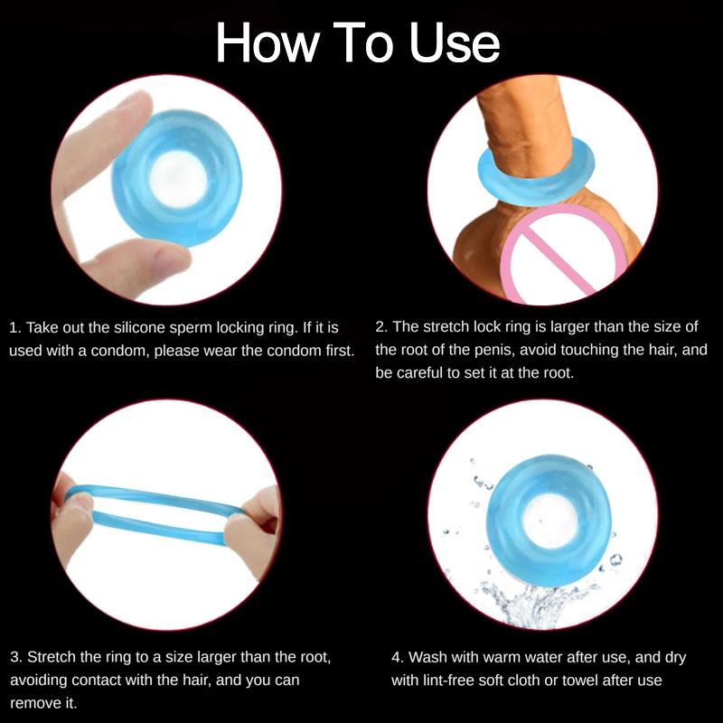 Silicone Durable Penis Ring Adult Men Ejaculation Delay Chastity Cock Rubber Rings Penis Enlargement Sex Toys For Male Sex Ring