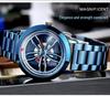 Sanda Time to Shine Wheel Series Men's Waterproof Quartz Wristwatch with Creative Hollow Design