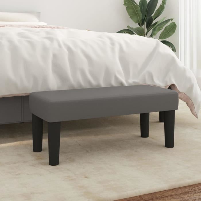 346636 vidaXL Bench Grey 70x30x30 Cm Faux Leather