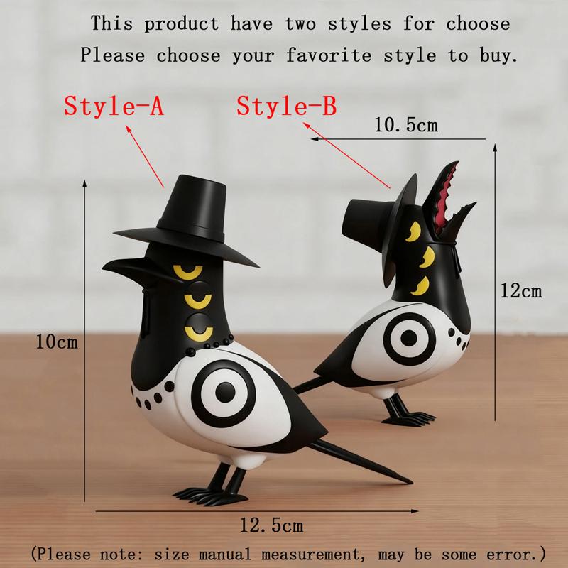 Cosplay Lovely Movie Character Animal Crow Magpie Bird Funny Statues Home Ornament Sculpture Cute Desk Decor Figurines Model Toy