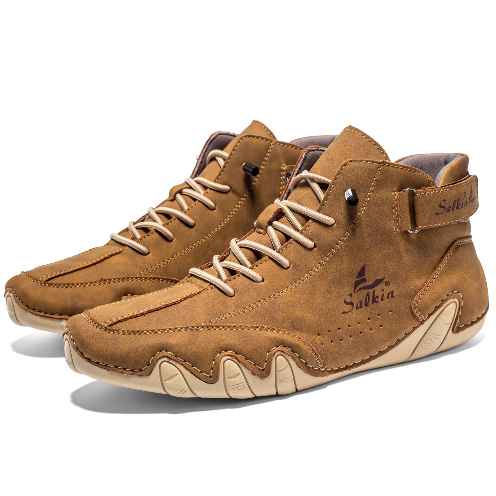 

Обувь из спилка ручной работы, мужские лоферы, удобные ботильоны для мужчин, повседневная обувь, мокасины, мужская обувь на плоской подошве 48 коричневый